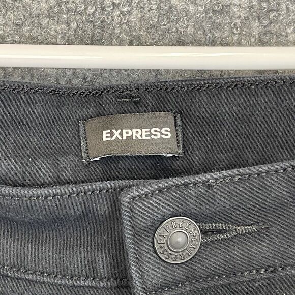 Express Jens Women's SZ 8s 70's Flare Low Rise Black Wide Leg - Picture 5 of 12